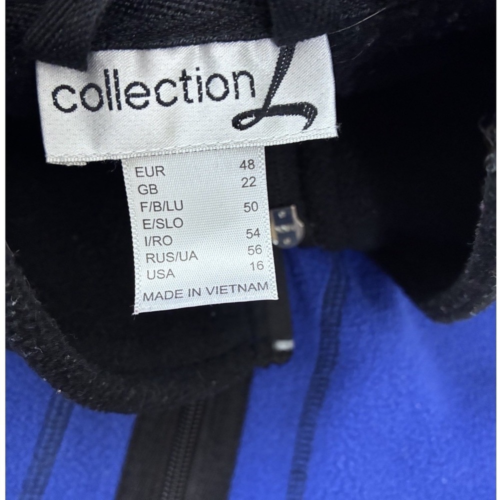 Gorpcore Royal Blue & Black Colorblock Fleece Softshell Jacket Size 16 - Picture 2 of 7